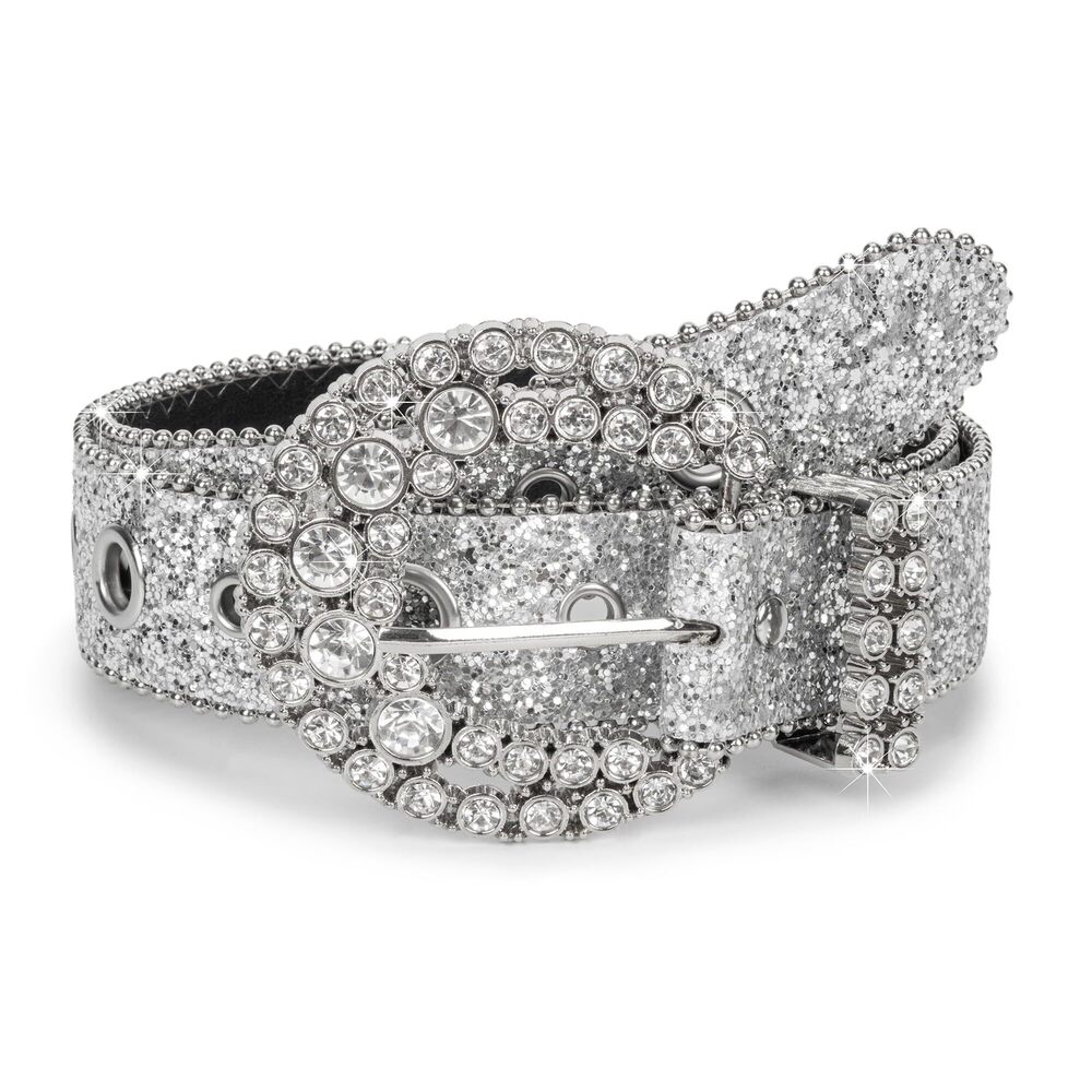 7282 Women Rhinestone-leather-belts Western-cowboy-cowgirl Belt